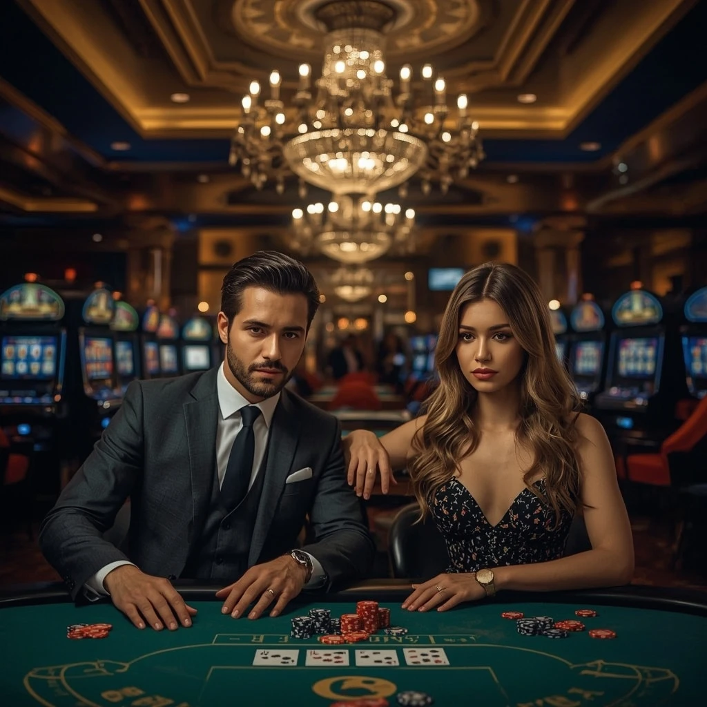 Deux joueurs de poker dans un AMON CASINO